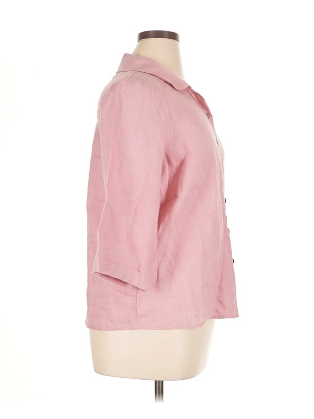 Grae Cove Women's Hollister Pink Linen Button-Down Shirt 3/4 Sleeve - Size XL - Picture 4 of 12